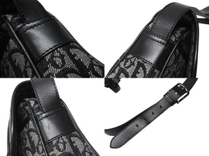Christian Dior クリスチャンディオール ショルダーバッグ 04RU 0053 トロッター キャンバス レザー ブラック ガリアーノ期 美品 中古 4b005070