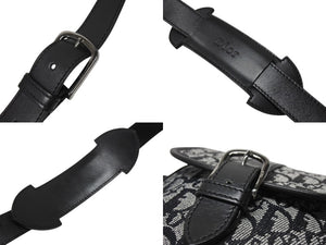 Christian Dior クリスチャンディオール ショルダーバッグ 04RU 0053 トロッター キャンバス レザー ブラック ガリアーノ期 美品 中古 4b005070