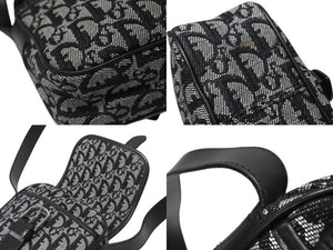 Christian Dior クリスチャンディオール ショルダーバッグ 04RU 0053 トロッター キャンバス レザー ブラック ガリアーノ期 美品 中古 4b005070