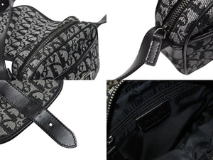 Christian Dior クリスチャンディオール ショルダーバッグ 04RU 0053 トロッター キャンバス レザー ブラック ガリアーノ期 美品 中古 4b005070