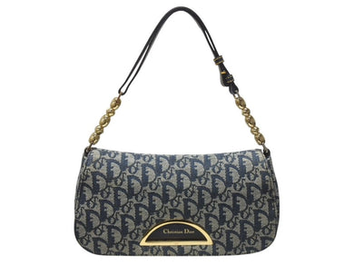 Christian Dior クリスチャンディオール マリスパール ワンショルダーバッグ PZ 0901 トロッター ネイビー ガリアーノ期 美品 中古 4b005072