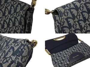 Christian Dior クリスチャンディオール マリスパール ワンショルダーバッグ PZ 0901 トロッター ネイビー ガリアーノ期 美品 中古 4b005072