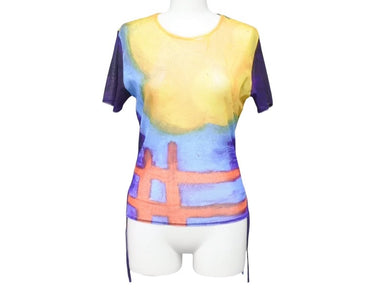ISSEY MIYAKE イッセイミヤケ シアーカットソー IM31JK068 ナイロン マルチカラー サイズ2 美品 中古 4b005075 