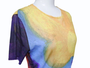 ISSEY MIYAKE イッセイミヤケ シアーカットソー IM31JK068 ナイロン マルチカラー サイズ2 美品 中古 4b005075