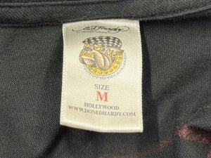 極美品 Ed Hardy エドハーディ 半袖Tシャツ トップス サイズM ブラック プリント タトゥーデザイン 中古 4b005076