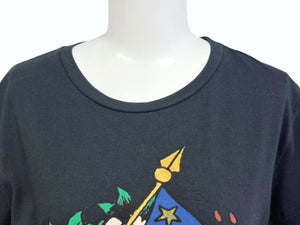 極美品 Ed Hardy エドハーディ 半袖Tシャツ トップス サイズM ブラック プリント タトゥーデザイン 中古 4b005076