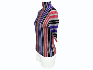 極美品 ISSEY MIYAKE イッセイミヤケ PLEATS (T.) 半袖トップス PP68FK845 サイズ3 プリーツ マルチカラー 中古 4b005081