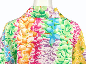 極美品 ISSEY MIYAKE イッセイミヤケ アロハシャツ オープンカラーシャツ RG12048 サイズ9 マルチカラー ココナッツボタン 花柄 中古 4b005082