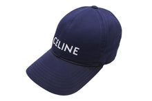 Load image into Gallery viewer, CELINE セリーヌ ベースボールキャップ ハット 帽子 2AUA1242N サイズM ネイビー ホワイト ロゴ刺繍 良品 中古 4b005090