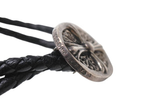 極美品 CHROME HEARTS クロムハーツ ボロ タイニークラシック オーバルループタイ レザー シルバー925 中古 4b005110