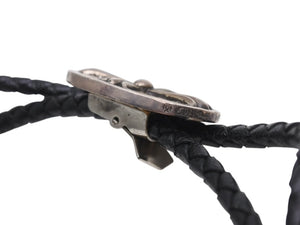 極美品 CHROME HEARTS クロムハーツ ボロ タイニークラシック オーバルループタイ レザー シルバー925 中古 4b005110