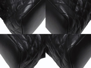 新品同様 SAINT LAURENT サンローラン YSLロゴ ジャイアントトラベルバッグ キルティング レザー ブラック ゴールド金具 中古 4b005111