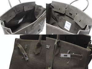 READYMADE レディメイド Travel Bag トラベルバッグ クロコ型押し サイズL 再構築 バーキン50型 ハンドバッグ オリーブ 美品 中古 4b005112