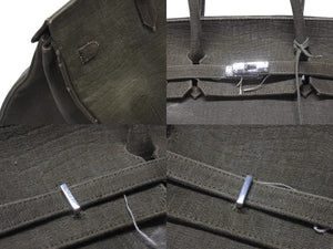 READYMADE レディメイド Travel Bag トラベルバッグ クロコ型押し サイズL 再構築 バーキン50型 ハンドバッグ オリーブ 美品 中古 4b005112