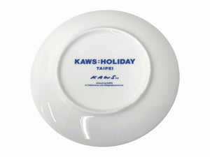 未使用 KWAS カウズ KAWS HOLIDAY TAIPEI カウズホリデイ 台北 4枚セット 総柄 皿 ブルー ホワイト 中古 4b005113 