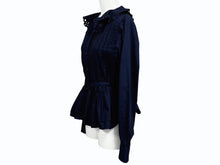 Load image into Gallery viewer, 極美品 LOUIS VUITTON ルイヴィトン 長袖シャツ RW221J サイズ36 プリーツ パンチング モノグラム ネイビー 中古 4b005114