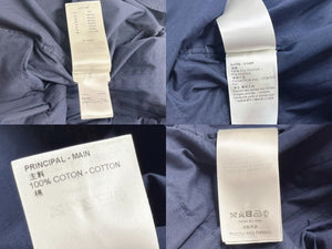 極美品 LOUIS VUITTON ルイヴィトン 長袖シャツ RW221J サイズ36 プリーツ パンチング モノグラム ネイビー 中古 4b005114