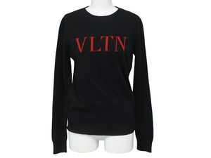 VALENTINO ヴァレンティノ ニット トレーナー SB3KC10546T ウール カシミヤ ブラック レッド サイズS 美品 中古 4b005119