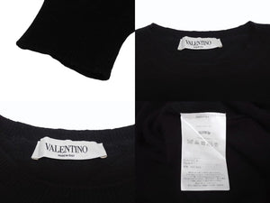 VALENTINO ヴァレンティノ ニット トレーナー SB3KC10546T ウール カシミヤ ブラック レッド サイズS 美品 中古 4b005119
