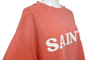 極美品 SAINT MICHAEL セントマイケル S/S TEE SAINT 半袖Tシャツ サイズM プリント加工 レッド ホワイト 中古 4b005122 