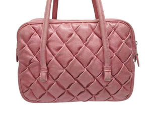 BALENCIAGA バレンシアガ ザ マトラッセ ハンドバッグ キルティング 182089 502752 ゴートスキン ピンク シルバー金具 良品 中古 4b005124