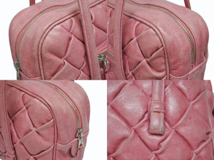 BALENCIAGA バレンシアガ ザ マトラッセ ハンドバッグ キルティング 182089 502752 ゴートスキン ピンク シルバー金具 良品 中古 4b005124