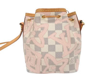 Load image into Gallery viewer, LOUIS VUITTON ルイヴィトン ナノノエ ミニショルダーバッグ N60052 ダミエアズールキャンバス レザー ベージュ 美品 中古 4b005127