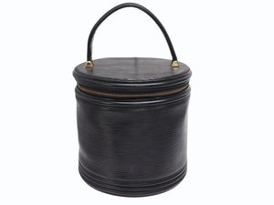 LOUIS VUITTON ルイヴィトン カンヌ エピ ノワール ハンドバッグ M48032 エピレザー ブラック ゴールド金具 美品 中古 4b005128
