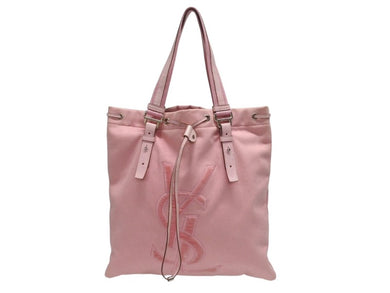 YVES SAINT LAURENT イヴ サンローラン トートバッグ カハラトート 121631 002122 キャンバス レザー ピンク 良品 中古 4b005131 