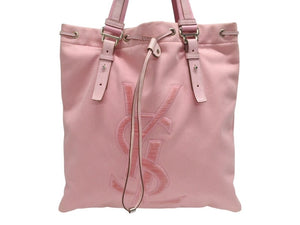YVES SAINT LAURENT イヴ サンローラン トートバッグ カハラトート 121631 002122 キャンバス レザー ピンク 良品 中古 4b005131 
