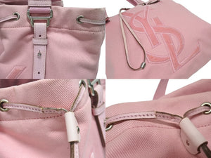 YVES SAINT LAURENT イヴ サンローラン トートバッグ カハラトート 121631 002122 キャンバス レザー ピンク 良品 中古 4b005131 