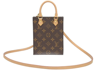 新品同様品 LOUIS VUITTON ルイヴィトン プティットサックプラ ハンドバッグ M69442 2WAY モノグラム ブラウン ゴールド金具 中古 4b005133