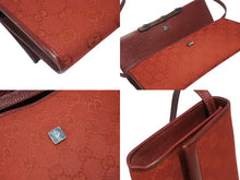 Load image into Gallery viewer, GUCCI グッチ ミニショルダーバッグ ハンドバッグ 2way バンブー 117594 GGキャンバス ワインレッド 美品 中古 4b005134