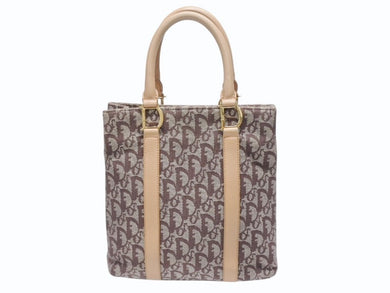 Christian Dior クリスチャンディオール トロッター トートバッグ キャンバス レザー ブラウン 美品 中古 4b005140