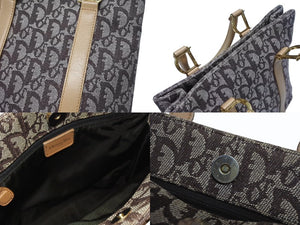 Christian Dior クリスチャンディオール トロッター トートバッグ キャンバス レザー ブラウン 美品 中古 4b005140