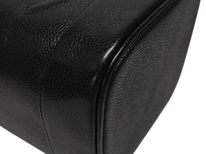 極美品 CHANEL シャネル ハンドバッグ バニティバッグ ココマーク 7番台 キャビアスキン ブラック ゴールド金具 中古 4b005141
