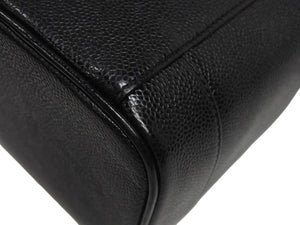 極美品 CHANEL シャネル ハンドバッグ バニティバッグ ココマーク 7番台 キャビアスキン ブラック ゴールド金具 中古 4b005141