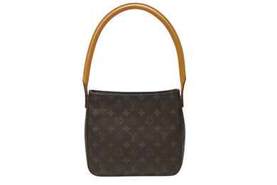 LOUIS VUITTON ルイヴィトン ルーピングMM ワンショルダーバッグ M51146 モノグラム PVC レザー ブラウン ゴールド金具 美品 中古 4b005146