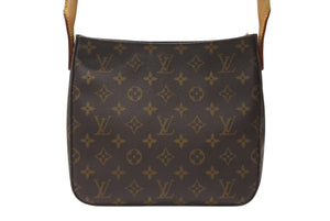 LOUIS VUITTON ルイヴィトン ルーピングMM ワンショルダーバッグ M51146 モノグラム PVC レザー ブラウン ゴールド金具 美品 中古 4b005146