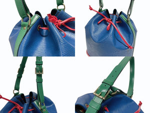 LOUIS VUITTON ルイヴィトン ショルダーバッグ エピ ノエ M44082 エピレザー ブルー レッド グリーン 美品 中古 4b005147