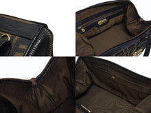 Load image into Gallery viewer, FENDI フェンディ 2WAYバッグ ハンドバッグ バニティバッグ 13983 ズッカ柄 キャンバス レザー ブラック 美品 中古 4b005148