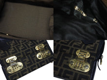 Load image into Gallery viewer, FENDI フェンディ 2WAYバッグ ハンドバッグ バニティバッグ 13983 ズッカ柄 キャンバス レザー ブラック 美品 中古 4b005148