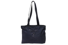 Load image into Gallery viewer, PRADA プラダ トートバッグ ハンドバッグ ロゴ スパンコール イタリア製 ナイロン ネイビー 良品 中古 4b005149