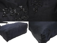 Load image into Gallery viewer, PRADA プラダ トートバッグ ハンドバッグ ロゴ スパンコール イタリア製 ナイロン ネイビー 良品 中古 4b005149
