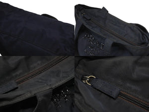 PRADA プラダ トートバッグ ハンドバッグ ロゴ スパンコール イタリア製 ナイロン ネイビー 良品 中古 4b005149