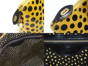 LOUIS VUITTON ルイヴィトン 草間彌生 ロックイットMM ジョーヌ M91398 モノグラムヴェルニ ドットインフィニティ 美品 中古 4b005151