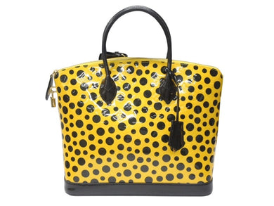 LOUIS VUITTON ルイヴィトン 草間彌生 ロックイットMM ジョーヌ M91398 モノグラムヴェルニ ドットインフィニティ 美品 中古 4b005151