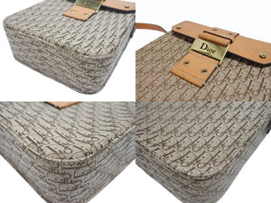 Christian Dior クリスチャンディオール トロッター ショルダーバッグ キャンバス レザー ブラウン 美品 中古 4b005155