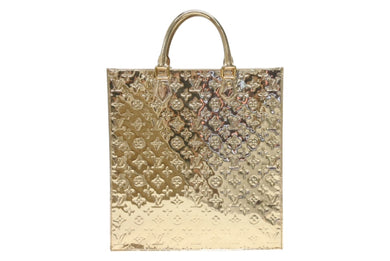 極美品 希少 LOUIS VUITTON ルイヴィトン モノグラム ミロワール サック プラ M40268 ドレゴールド 中古 4b005157
