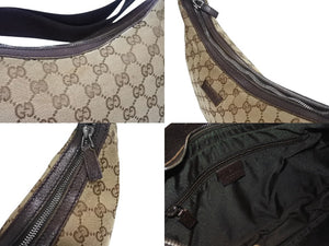 GUCCI グッチ ショルダーバッグ ワンショルダーバッグ 122790 1956 GGキャンバス レザー ベージュ シルバー金具 美品 中古 4b005158